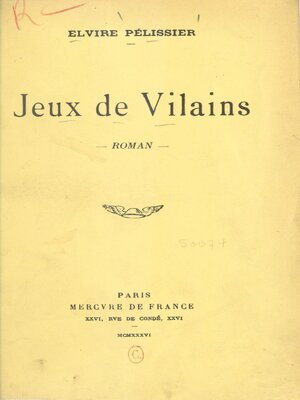 cover image of Jeux de vilains